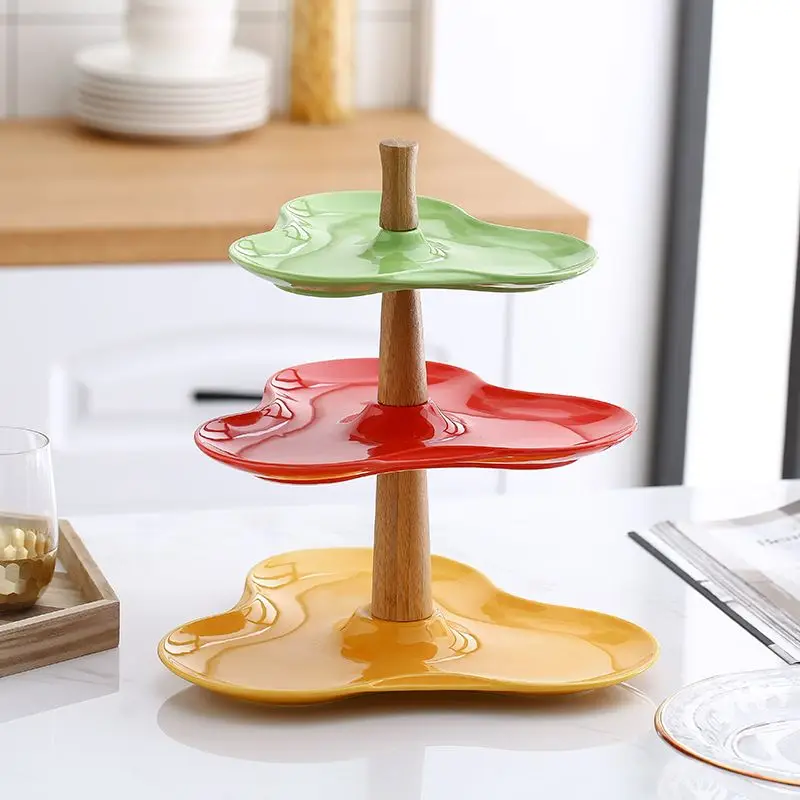 3 яруса Свадебная стойка для кексов керамика многоцветный инструменты для тортов кондитерские изделия украшение стола стенд для десерта фруктовый лоток