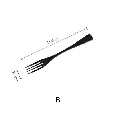Черное золото толстый набор столовых приборов из нержавеющей стали стильный говяжий нож простая и творческая вилка Европейский салат AKUHOME - Цвет: B