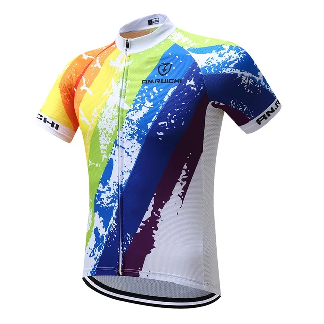 Rainbow color 2017 Pro Summer Cycling Jerseys 17 Style Choose MTB Bike
