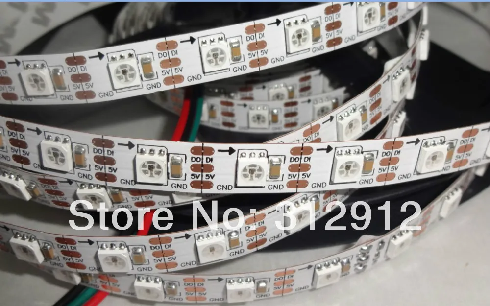 Светодиодная лента IP33 60 шт. 1002led(5050 RGB с INK1003 IC)/м пикселей белая печатная плата не