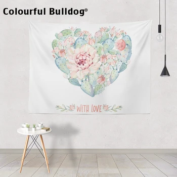 

Tropical Plants Wall Hanging Tapestry Decor Living Room Cactus Succulents Bedspreads Beautiful Flower Pot 150-200 cm Sansevieria