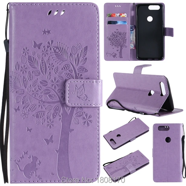 Кожаный чехол кошелек C Ku Tree Flower для Oneplus 5T HTC U11 Wiko Leny 4 Huawei Honor 9 подставка кошки 1