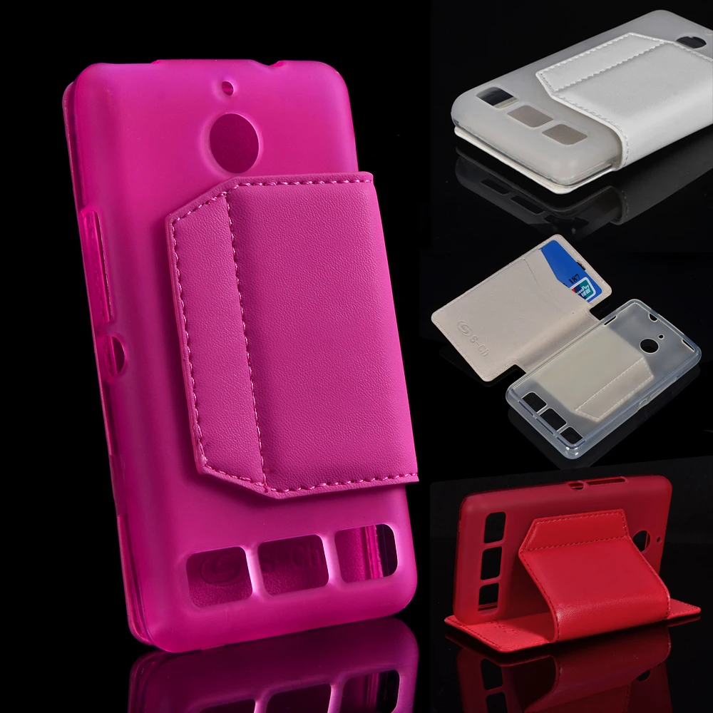 

For Sony Xperia E C1605 PU Leather Soft TPU Case Stand Flip Cover Soft Material with Card Slots S-CH