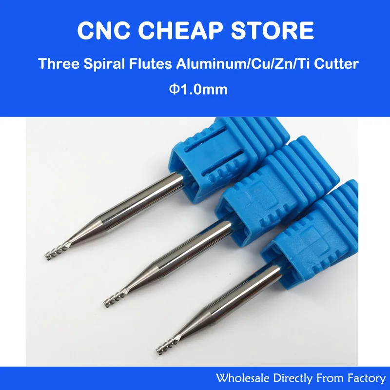 

5pcs HRC55 3F Three Flutes end Milling cutters Aluminum Cutting CNC Tools flat End mills Router bits SHK 4mm CED 1mm