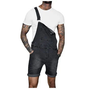 

Fashion Men's Jeans male Jumpsuits playsuits Hi Street Distressed Denim Bib Overalls For Man Suspender Pants plus Size XXL 5.10