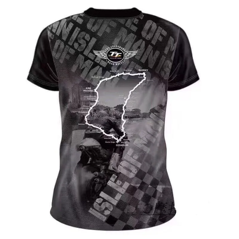 

NEW Motorcycle for Isle of Man TT Fingerprint T-shirts Motorcycle Racing Motorbike motocross Riding men short