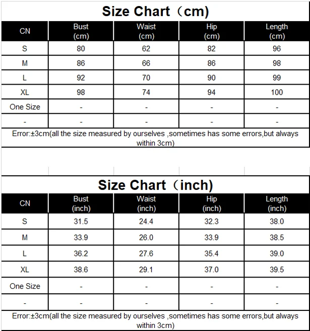 size table