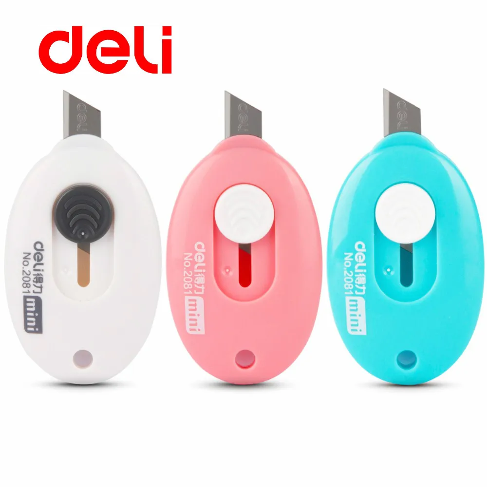 

Deli 1pcs Cute Solid Color Mini Portable Utility Knife Paper Cutter Cutting Paper Razor Blade Office Stationery School Supplies