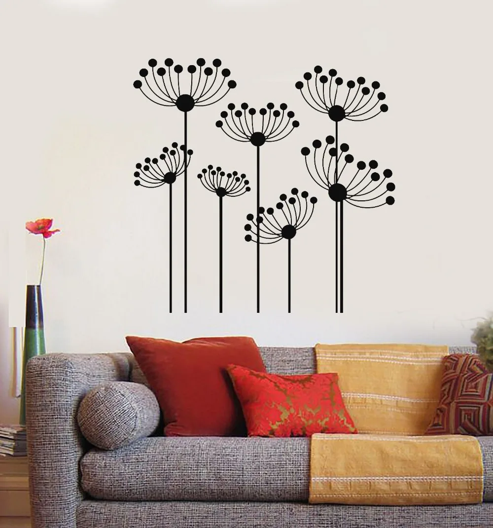 Six Abstract Flowers Wall Stickers Home Wall Decoration Living Room Sofa Background Vinyl Wall Decal Flowerbed Art Sticker Zb294 Flower Wall Sticker Wall Stickerwall Decor Aliexpress