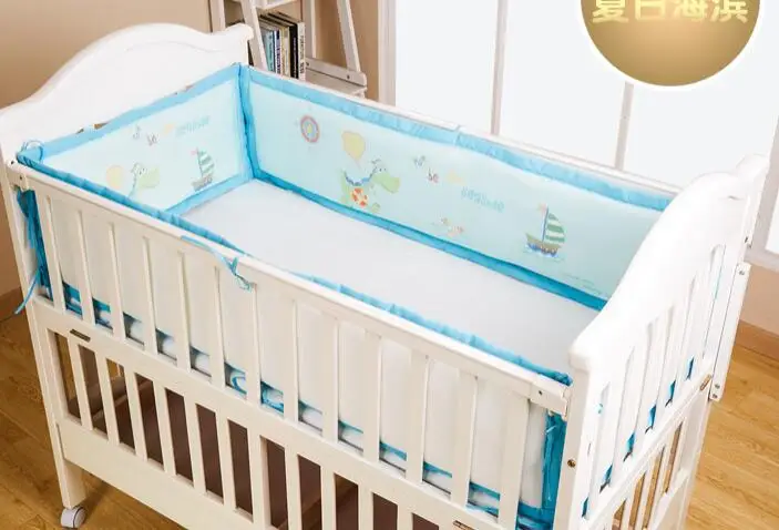 Хлопковая детская Защитная кровать бампер кроватка комплект для детской кроватки Мягкий съемный моющийся новорожденный постельное белье-бампер Детская комната Декор милый утолщенный - Цвет: 120-65
