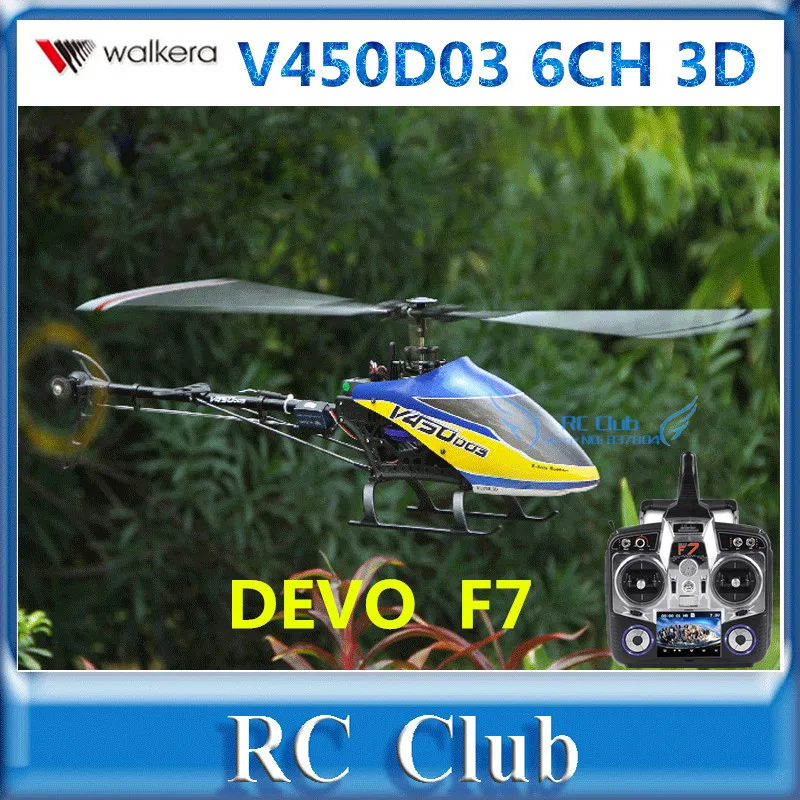 

FPV Version Walkera V450D03  6CH 3D 6-axis-Gyro Flybarless RC Helicopter With DEVO F7  Transmitter RTF