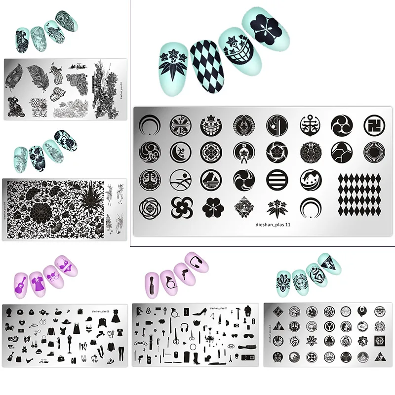 Животные/сексуальные губы/бытовые 1 шт пластины для штамповки ногтей# 【han Plas шаблон для дизайна ногтей инструмент для печати штамп для переноса изображения маникюр