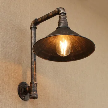 

Stream punk iron rust Water pipe retro wall lamp E27 LED sconce wall lights with switch for bedside living room kitchen bar