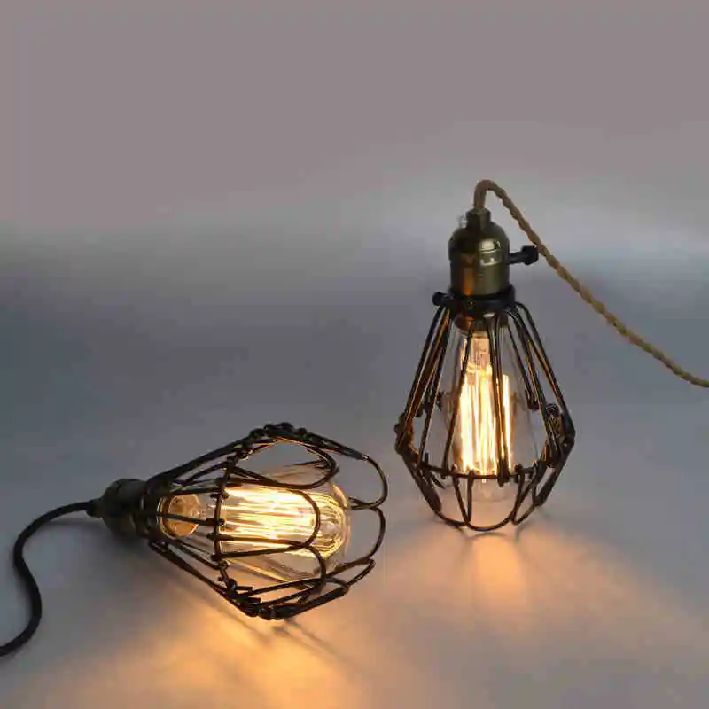 

Loft retro style iron iron cage industry small restaurant bar Coffee hall Chandelier