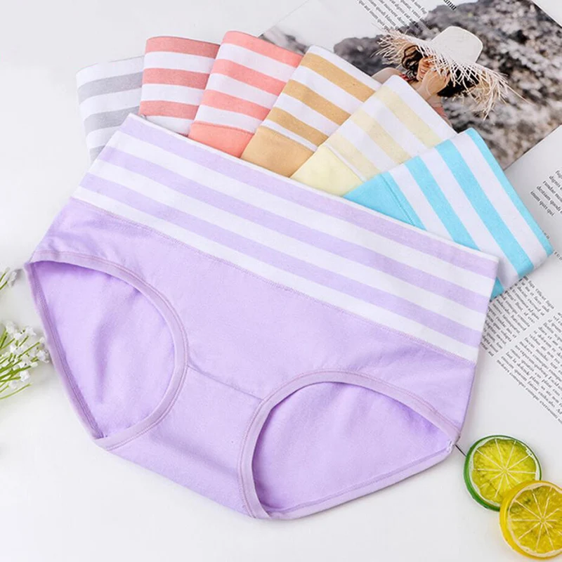 Cotton abdomen soft breathable sweat-absorbent seamless stripes high elastic waist triangle briefs free shipping Cotton abdomen soft breathable sweat-absorbent seamless stripes high elastic waist triangle briefs free shipping