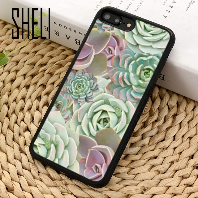 SHELI Cactus Succulent Phone Case Cover For iPhone 5 6 6s 7 8 plus 11 pro X XR XS max Samsung S6 S7 edge S8 S9 S10 |