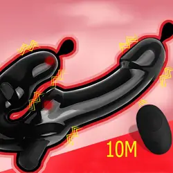 10 скоростей страпон фаллоимитатор вибратор беспроводной дистанционный женский Двойной вибрирующий секс-игрушки для взрослых для пары U238