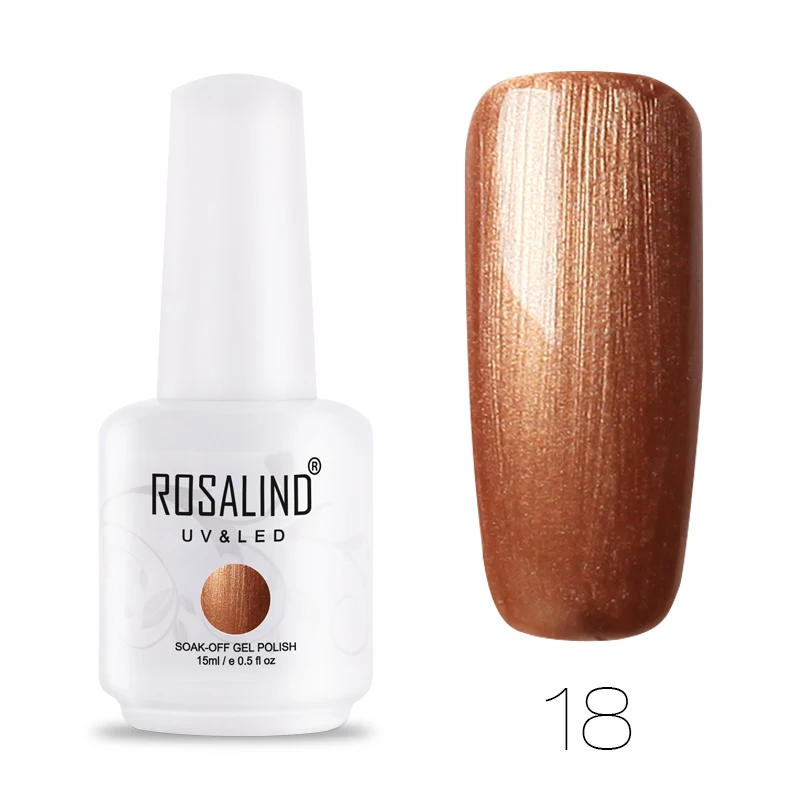 ROSALIND 15 mlNail Гель-лак набор для маникюрный лак Vernis Полупостоянный УФ все для украшения ногтей базовый праймер Гель-лак верхнее покрытие - Цвет: RH18