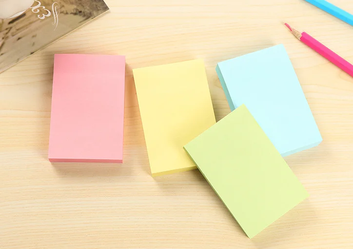 

Solid color Rectangle Memo Pad Sticky Notes paper sticker notepad gift memo boards Label Escolar Papelaria School Supply