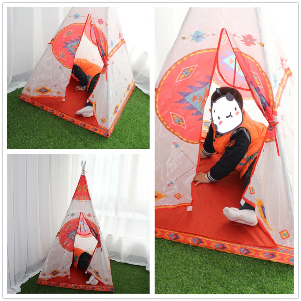 

Folding Children Kids Play Indian Style Tent In/Outdoor Toy House Boys Girls