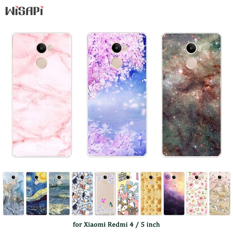 

Fundas For Xiaomi Redmi 4 Case Soft TPU Silicone Fashion Printed Phone Cases For Xiaomi Redmi 4 Redmi4 5.0 inch Case Cover