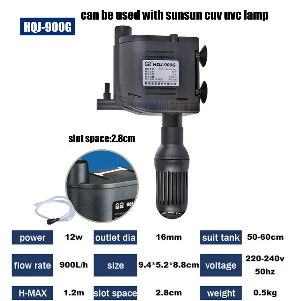 SUNSUN УФ стерилизатор Аквариум для аквариума очищение воды удаление водорослей UVC светильник UV lmap-дезодорант для очистки воды - Цвет: HQJ900G