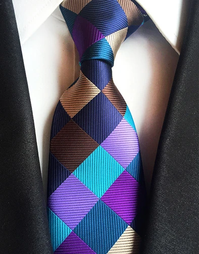 Модный Шелковый галстук 8 см, черный, синий, в клетку, жаккардовый переплетенный галстук для мужчин, деловой, Свадебный, вечерний, официальный, шейный галстук, аксессуары - Цвет: A01