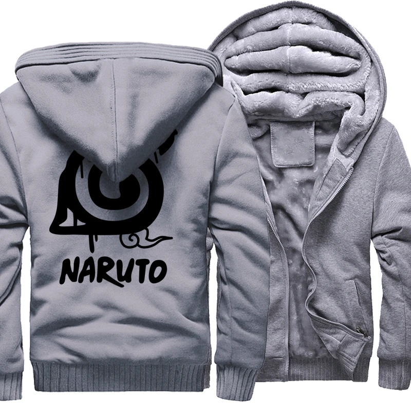 Мужская спортивная одежда Harajuku Hoody горячая Распродажа зимние толстые толстовки на молнии мужские Наруто Аниме печати модные мужские толстовки