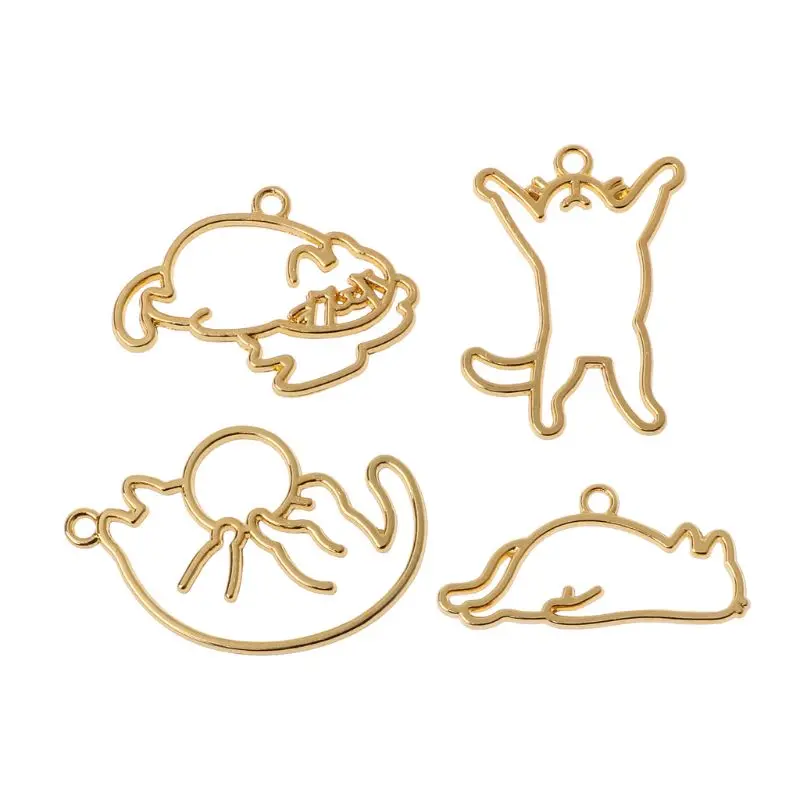 

40Pcs Cute Pet Cats UV Frame Blank Bezels Setting Pendant Resin Jewelry Making Jewelry Findings