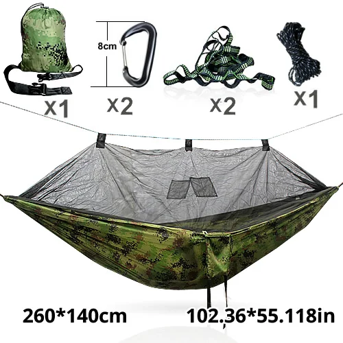 Палаточный гамак с москитной сеткой underquilt качели для сада - Цвет: 260S Camouflage