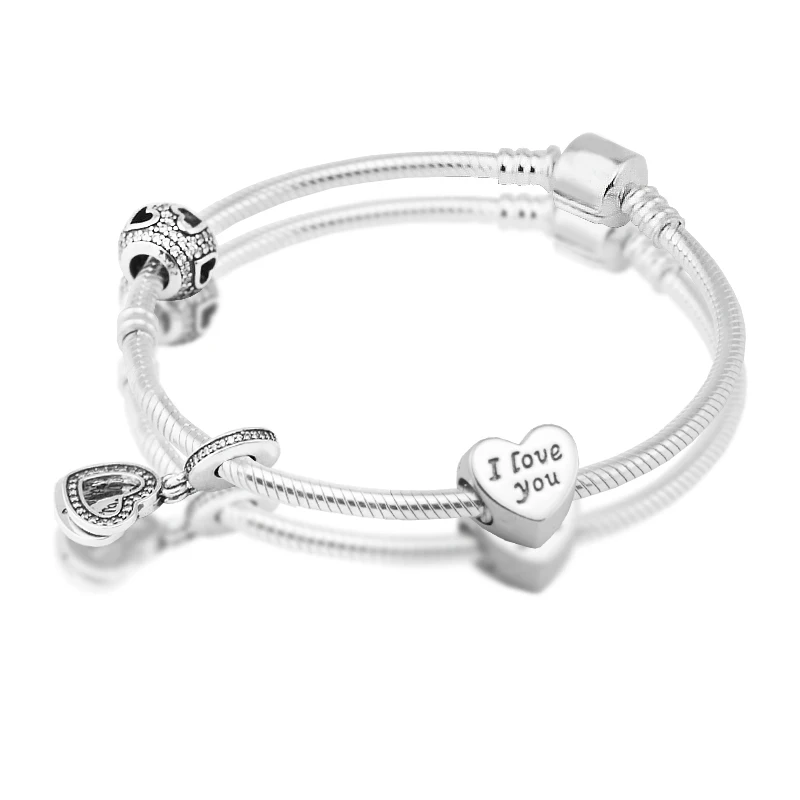 

Clasp Bracelets with 3pcs Beads in a set 100% 925 Sterling Silver Jewelry Free Shipping