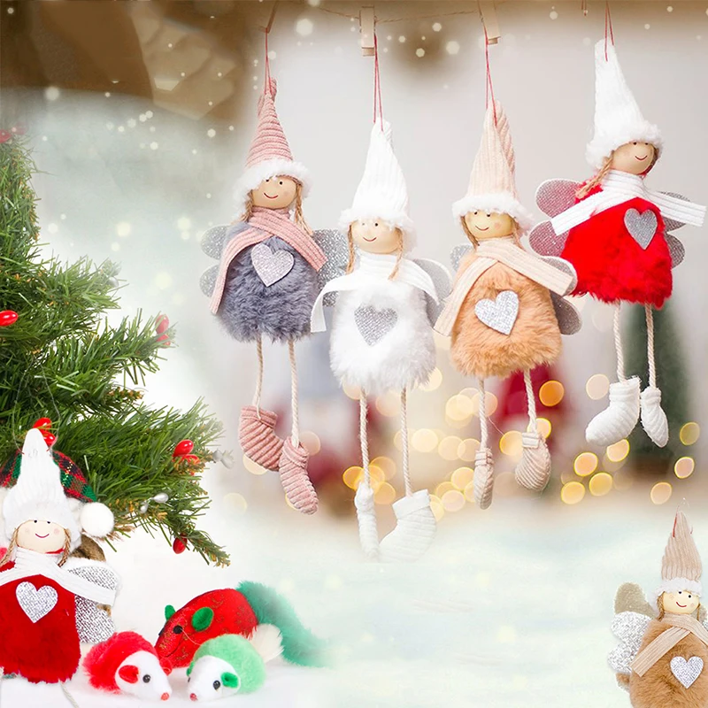 

New Hot Sale Plush Doll Christmas Pendant Xmas Tree Supplies Decorations Drop Ornaments Children Gifts Toys 8A1363