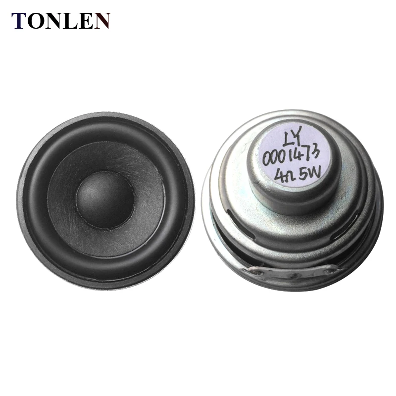 

TONLEN 2Pcs 2 inch Full Range Speaker 5 W 4 ohm DIY Portable Bluetooth Speaker Mini Music Speaker 40mm HiFi Rubber Side Speakers