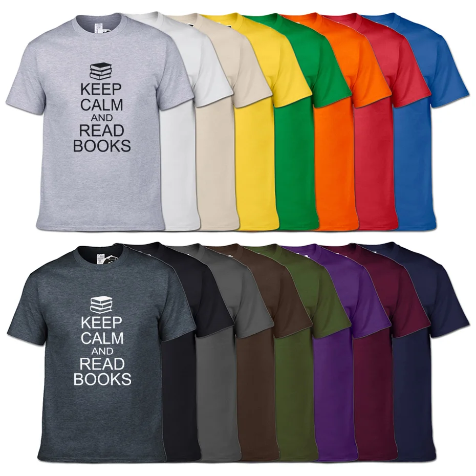 Мужская футболка с забавным принтом Keep Calm and Read модная дизайнерская коротким