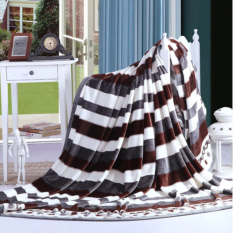 European Style Fashion Stripe Porcelain Prints Cloud Mink Velvet