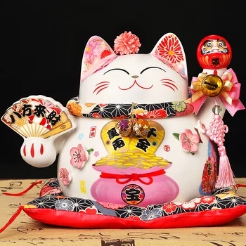 

Ceramic Lucky cat ornaments cashier crafts home fortune gift shop opening gift