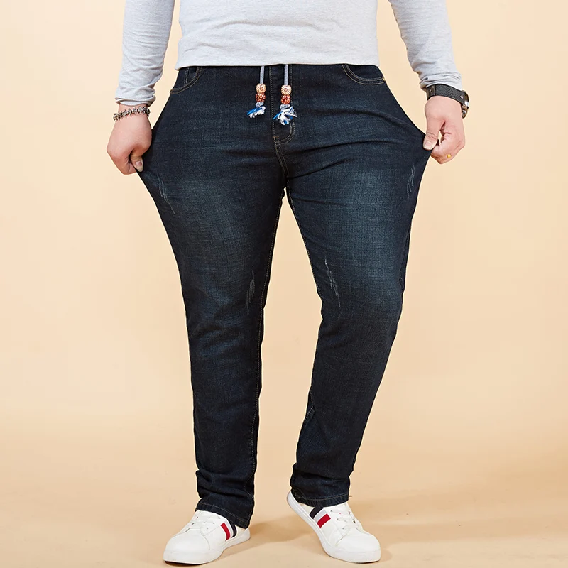 New Arrival Full Length Solid Blue Black Skinny Stretch Jeans Men