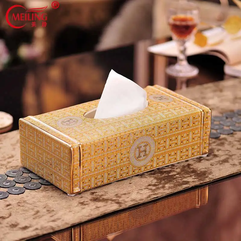 

Porcelain Luxury Gold Napkin Paper Holder Tissue Box Decoration Home Bar Restaurant Kitchen Utensils Table Storage Organizer