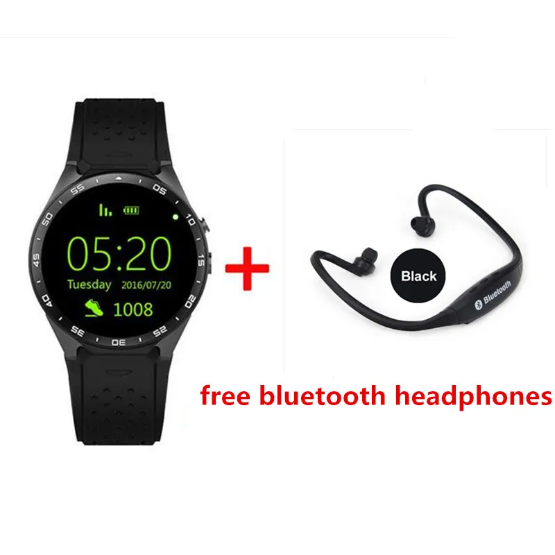 В наличии Kingwear kw88 Android 5.1 Смарт часы 1.39 дюймов 400*400 SmartWatch телефон 3G Wi Fi 2.0mp Камера