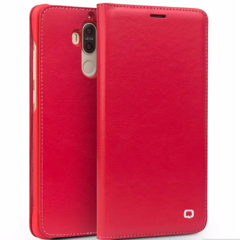 

QIALINO Case for Huawei Ascend Mate 9 pro Handmade Genuine Leather Cover for Huawei Mate 9 Luxury Ultra Slim Flip Case holster