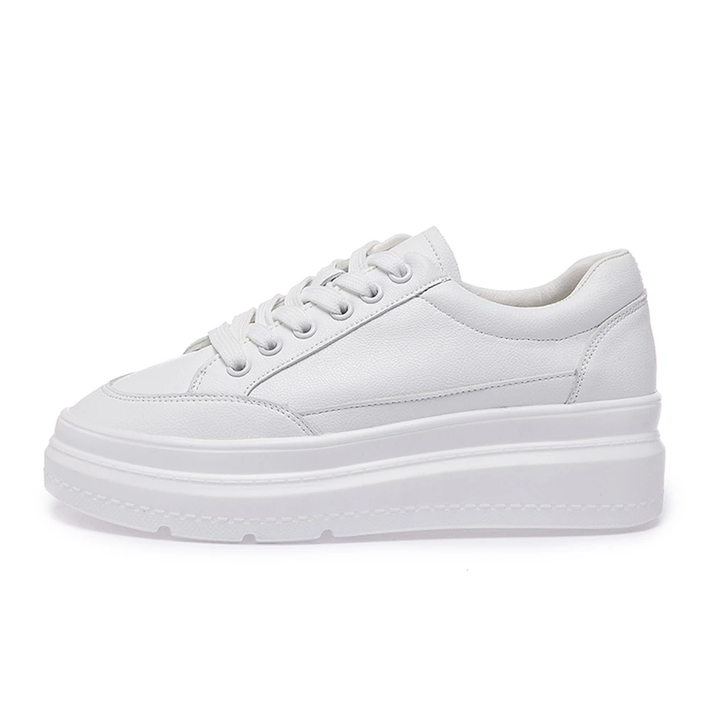 Lacets 2019 Femme Femmes À Confortable En Appartements forme Cuir Sneakers Plate Printemps Blanc Casual Split Plat Doratasia Chaussures Nouveau gnaPdPq