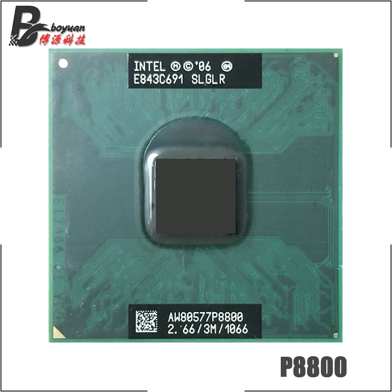 cpu computer Intel Core 2 Duo Mobile P8800 SLGLR 2.6 GHz Dual-Core Dual-Thread CPU Processor 3M 25W Socket P cpu chip