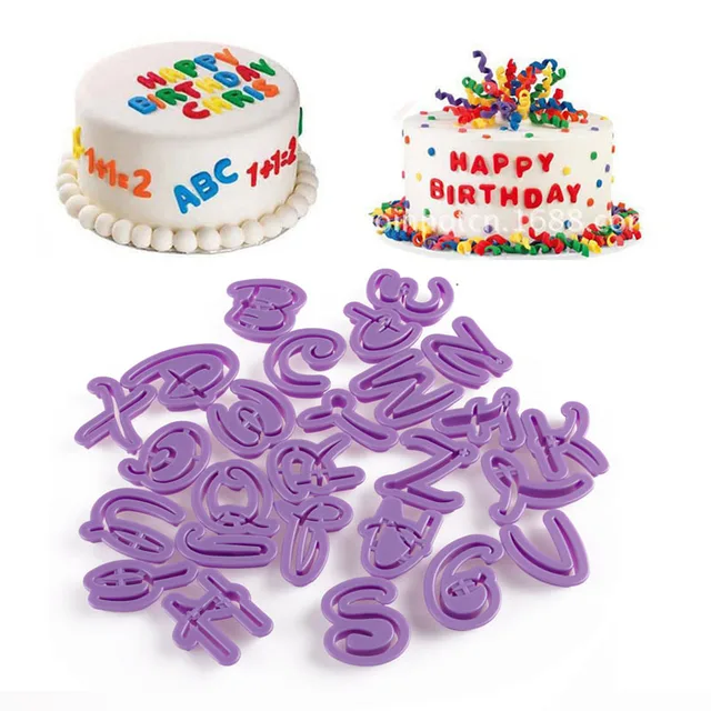 26pcs alphabet letter set cake fondant decor biscuit cookie cutter cake letter