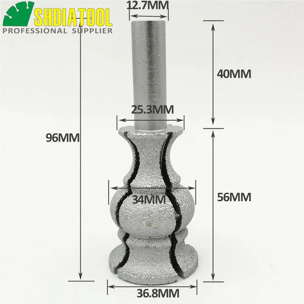No.28 Vacuum Brazed diamond router bits with 1/2" shank for stone, Router cutter for granite & marble T1