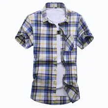 Новое поступление клетчатые мужские модные рубашки летние высококачественные повседневные мужские рубашки с коротким рукавом Большие размеры M XL 3XL 4XL 5XL 6XL 7XL