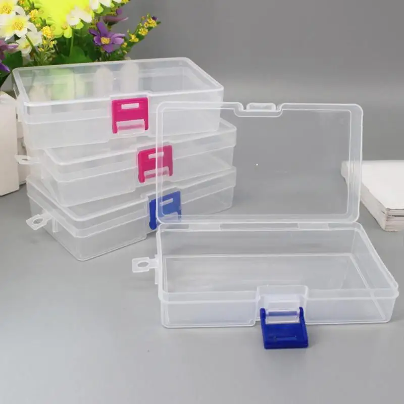 

Large Grid Transparent Plastic Storage Box for Small Component Jewelry Tool Box Bead Pills Organizer Nail Art Tip Case