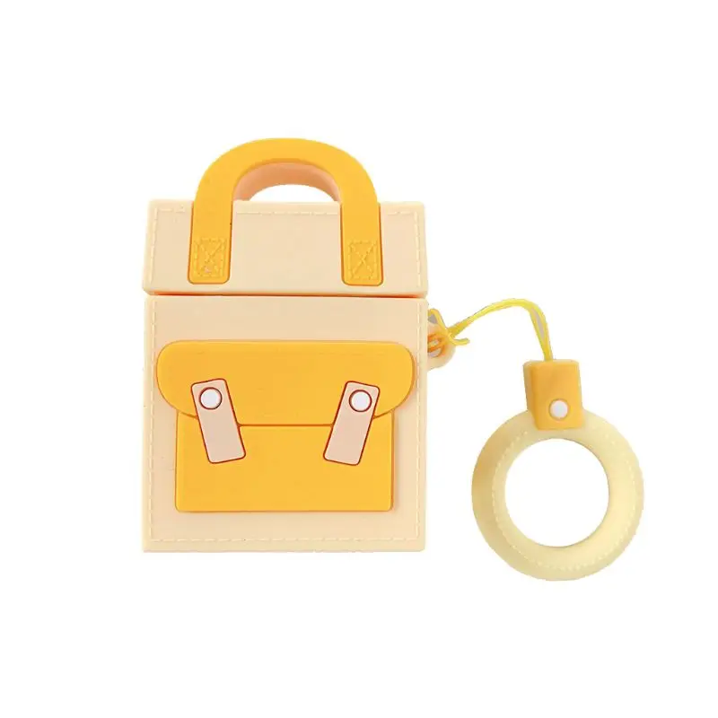 

Backpack Pattern Soft Silicone Candy Color Protective Cover Shockproof Case Skin with Lanyard for Airpods 1/2 Charging Box Parts