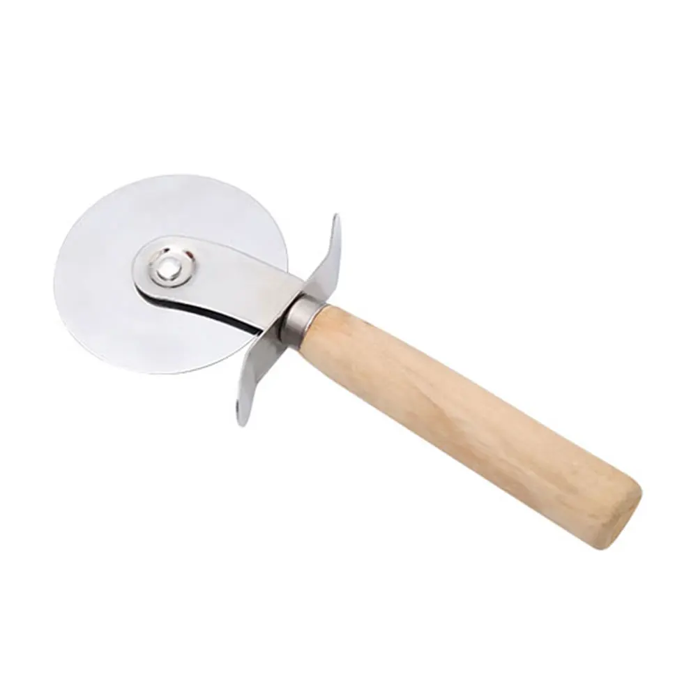 

Baking Gadget Pizza Cutter Stainless Steel Handhold Pastry Accessories Pizza Dough Round Wooden Handle Pasta Kitchen Tool