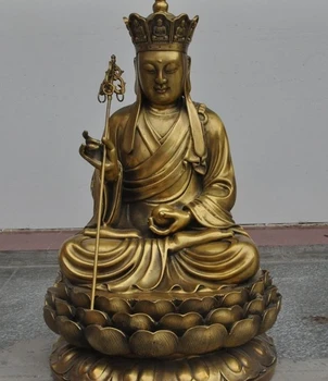 

chinese buddhism brass seat lotus Jizo Dizang Bodhisattva buddha statue Figurin