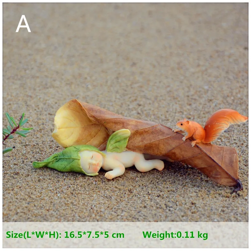 Прекрасный цветок Фея Ангел статуя спящий эльф фигурка младенца куклы смола орнамент Сад Микро-украшения Ландшафтные
